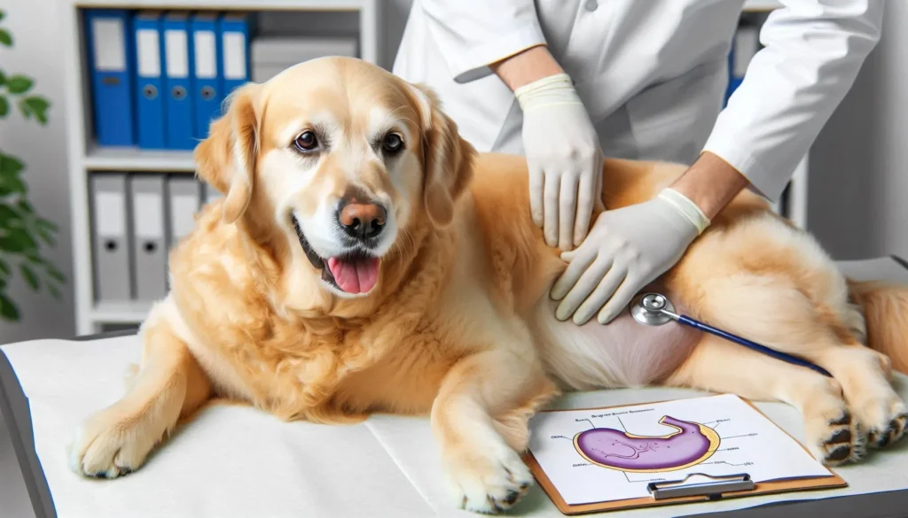 Position of a dogs Pancreatitis